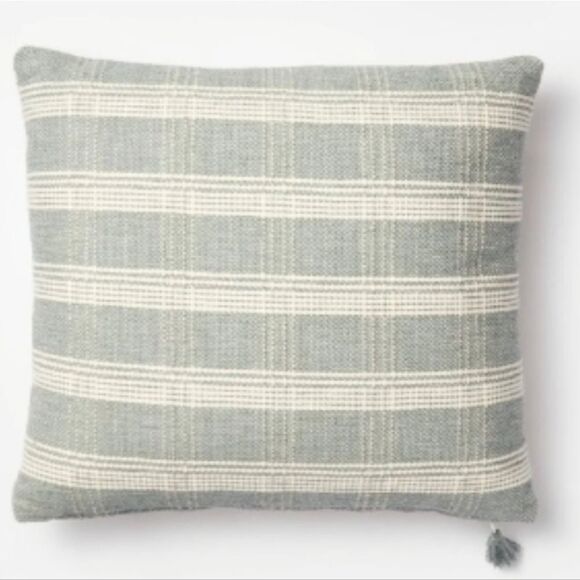 Threshold Studio McGee Woven Plaid Throw Pillow with Tassel Zipper - Picture 1 of 4